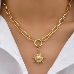 Stylish Sun Pendant Necklace,Perfect Gift for Her